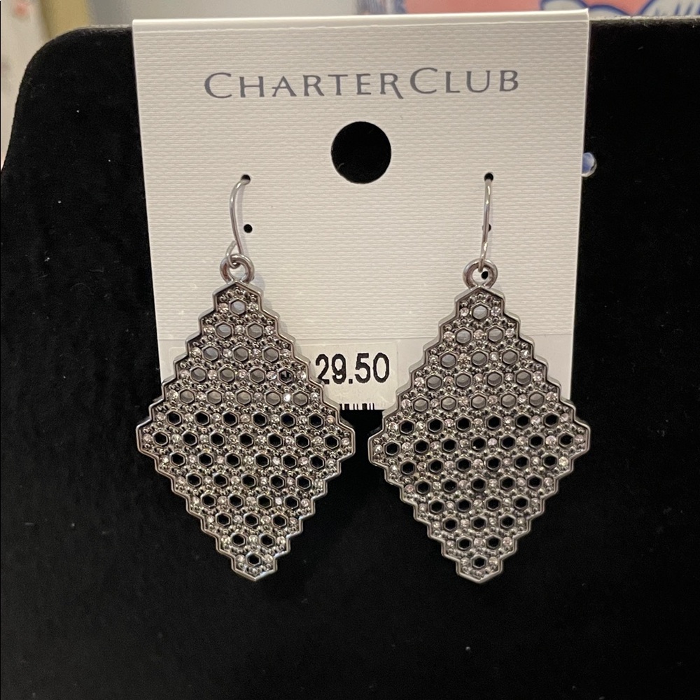 Charter Club Silver-Tone Geometric Earrings